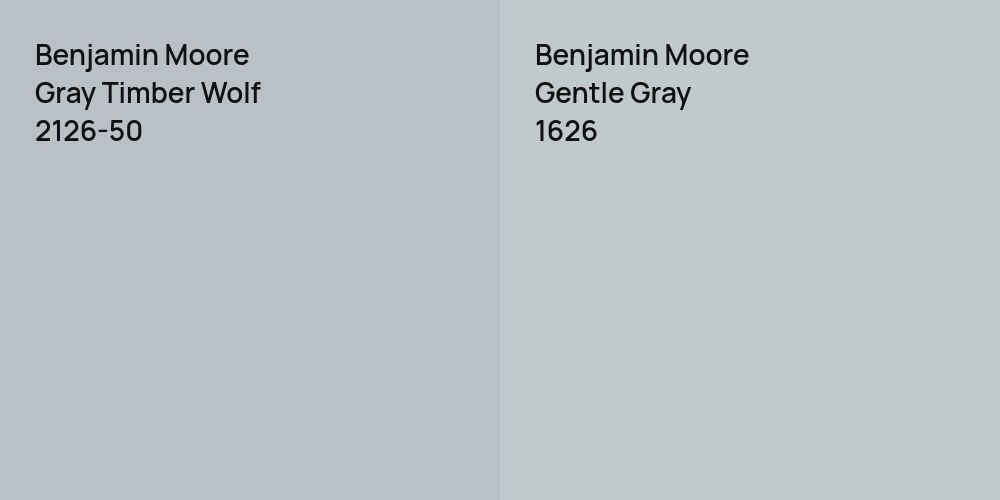 Benjamin Moore Gray Timber Wolf vs. Benjamin Moore Gentle Gray