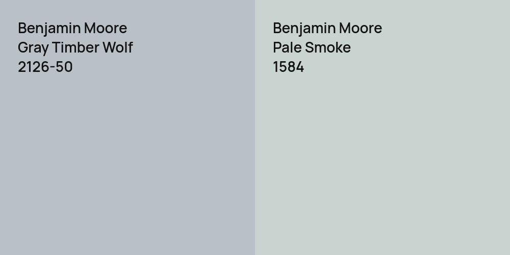 Benjamin Moore Gray Timber Wolf vs. Benjamin Moore Pale Smoke