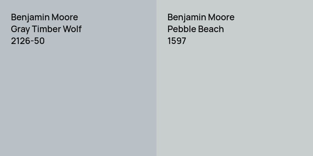 Benjamin Moore Gray Timber Wolf vs. Benjamin Moore Pebble Beach