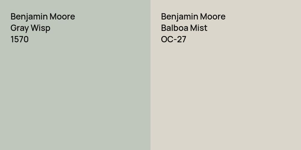 Benjamin Moore Gray Wisp vs. Benjamin Moore Balboa Mist