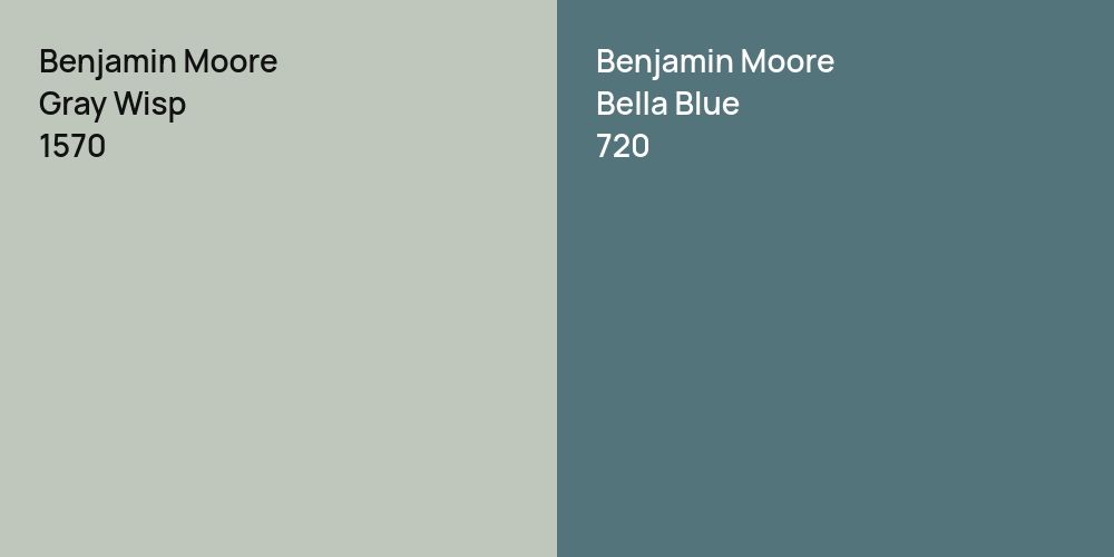 Benjamin Moore Gray Wisp vs. Benjamin Moore Bella Blue