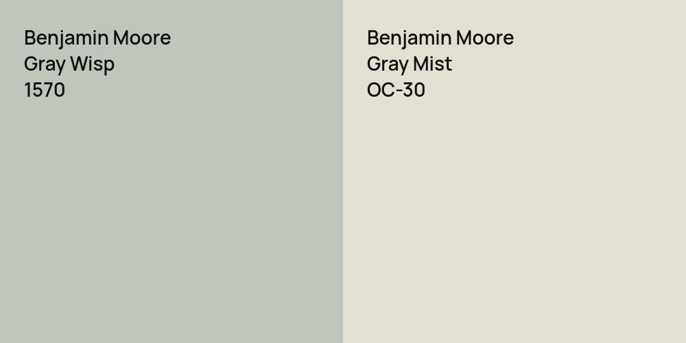 Benjamin Moore Gray Wisp vs. Benjamin Moore Gray Mist