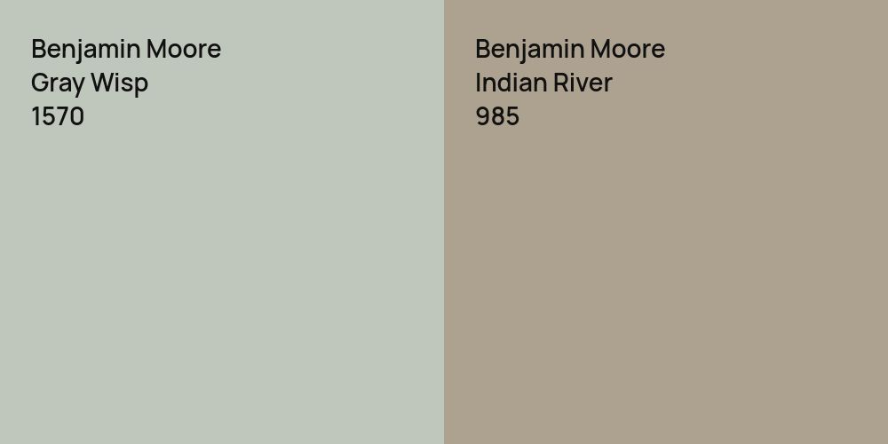 Benjamin Moore Gray Wisp vs. Benjamin Moore Indian River