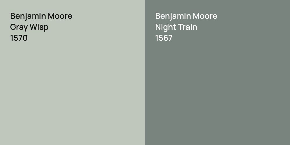 Benjamin Moore Gray Wisp vs. Benjamin Moore Night Train