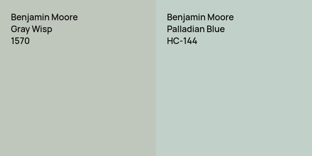 Benjamin Moore Gray Wisp vs. Benjamin Moore Palladian Blue