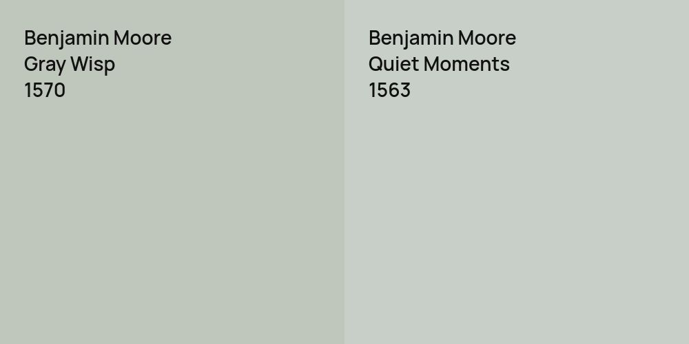 Benjamin Moore Gray Wisp vs. Benjamin Moore Quiet Moments