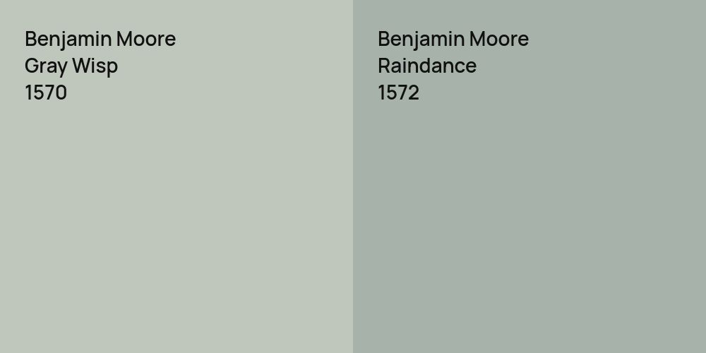 Benjamin Moore Gray Wisp vs. Benjamin Moore Raindance