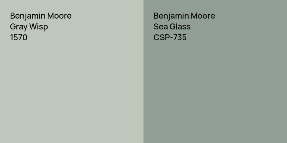 Benjamin Moore Gray Wisp vs. Benjamin Moore Sea Glass