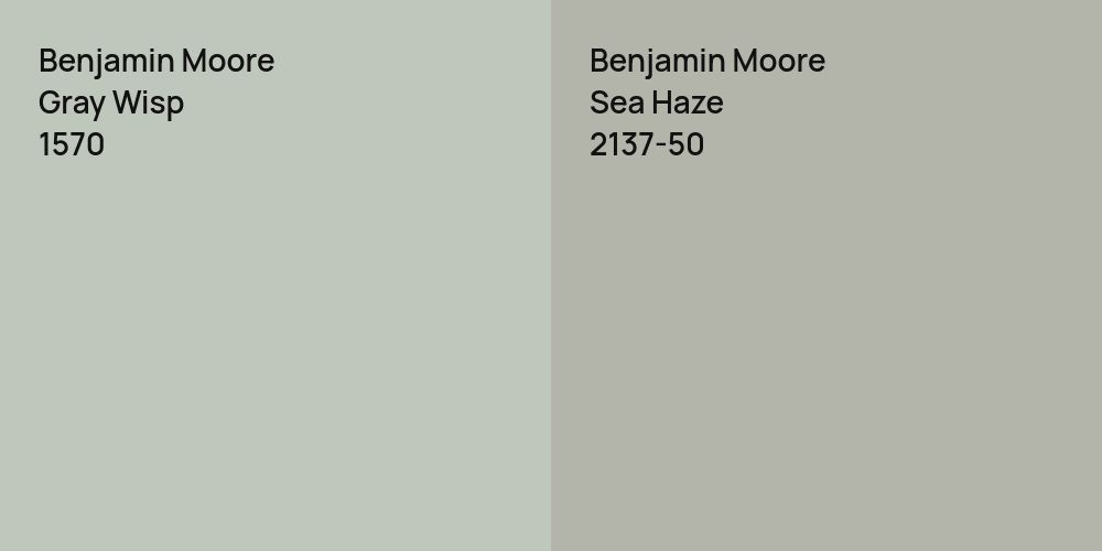 Benjamin Moore Gray Wisp vs. Benjamin Moore Sea Haze