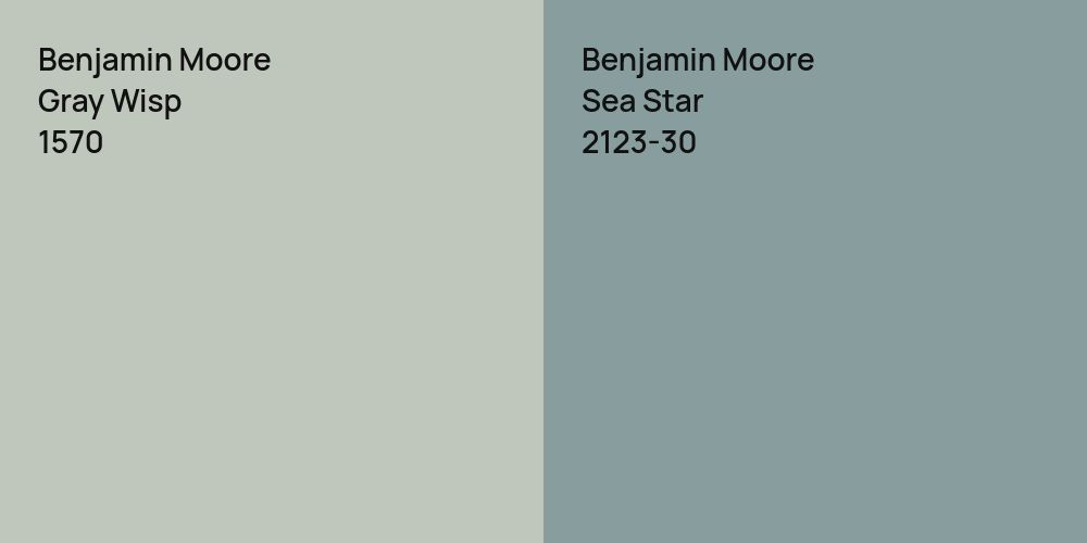 Benjamin Moore Gray Wisp vs. Benjamin Moore Sea Star