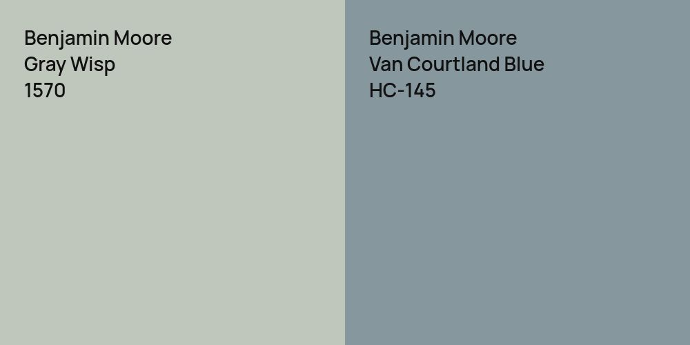 Benjamin Moore Gray Wisp vs. Benjamin Moore Van Courtland Blue