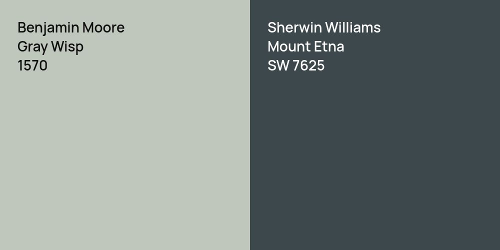 Benjamin Moore Gray Wisp vs. Sherwin Williams Mount Etna