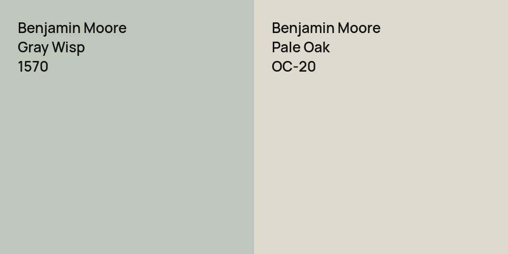 Benjamin Moore Gray Wisp vs. Benjamin Moore Pale Oak