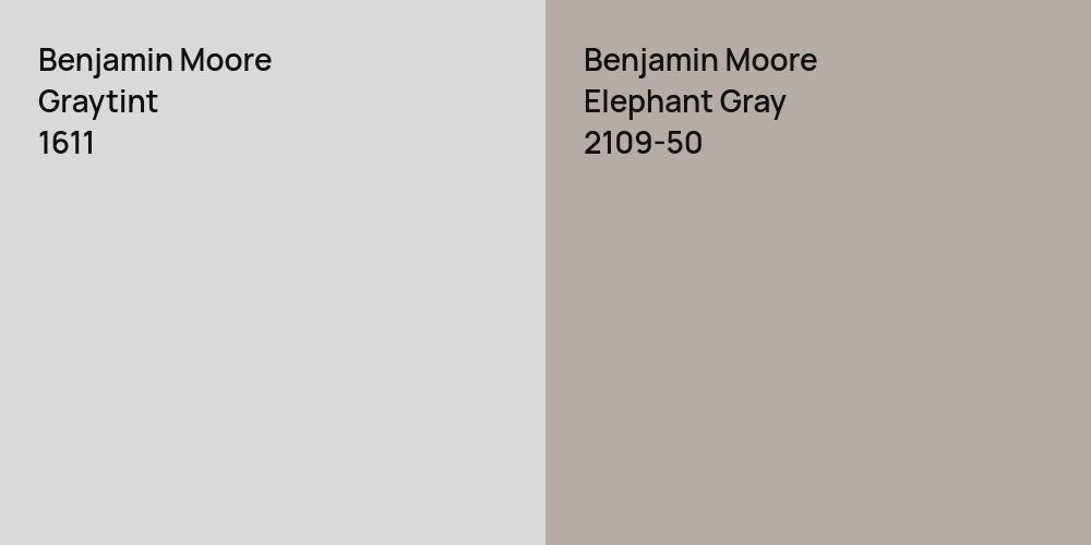 Benjamin Moore Graytint vs. Benjamin Moore Elephant Gray