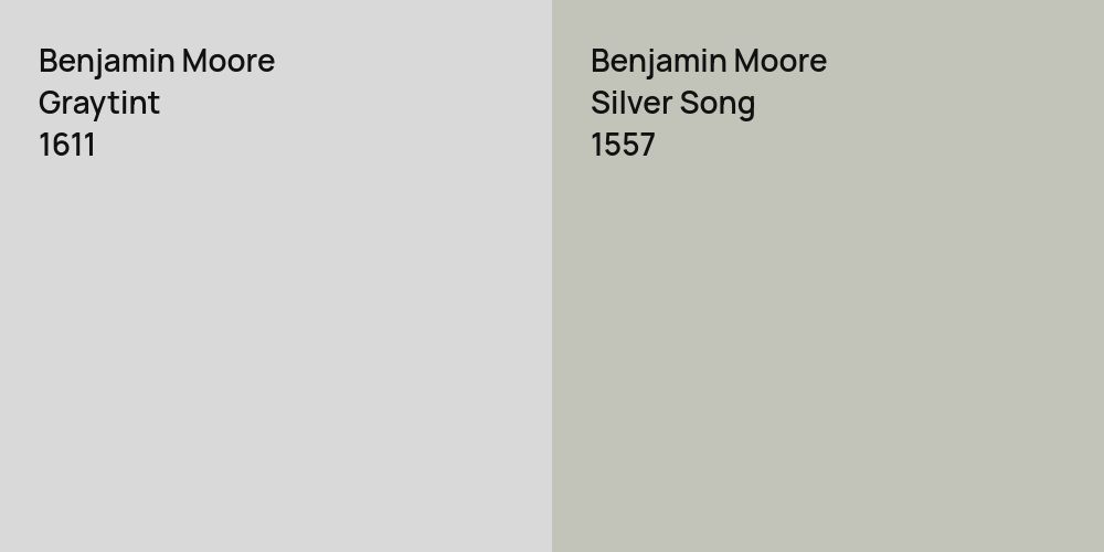 Benjamin Moore Graytint vs. Benjamin Moore Silver Song