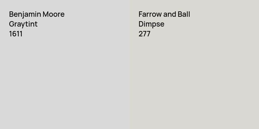 Benjamin Moore Graytint vs. Farrow and Ball Dimpse