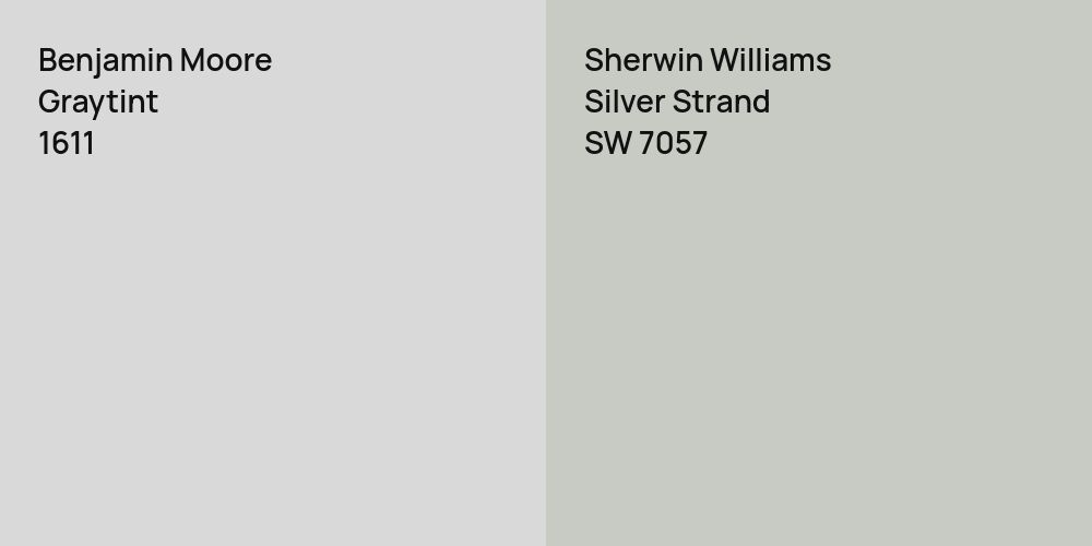 Benjamin Moore Graytint vs. Sherwin Williams Silver Strand