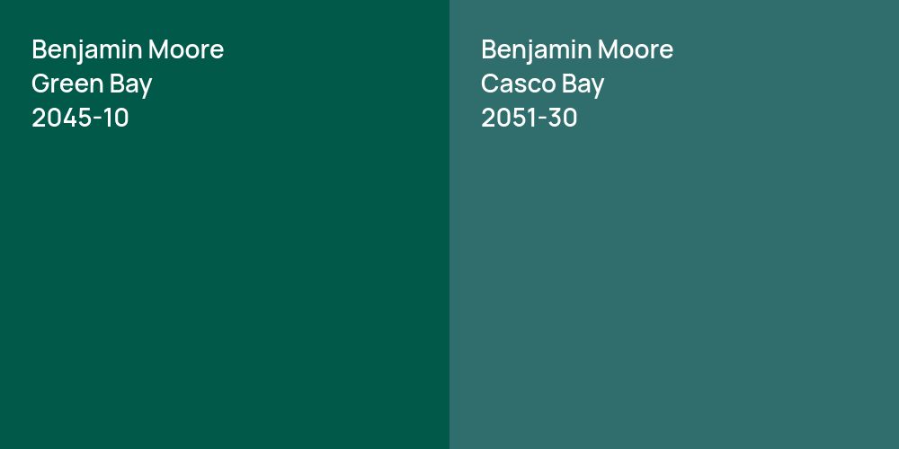 Benjamin Moore Green Bay vs. Benjamin Moore Casco Bay