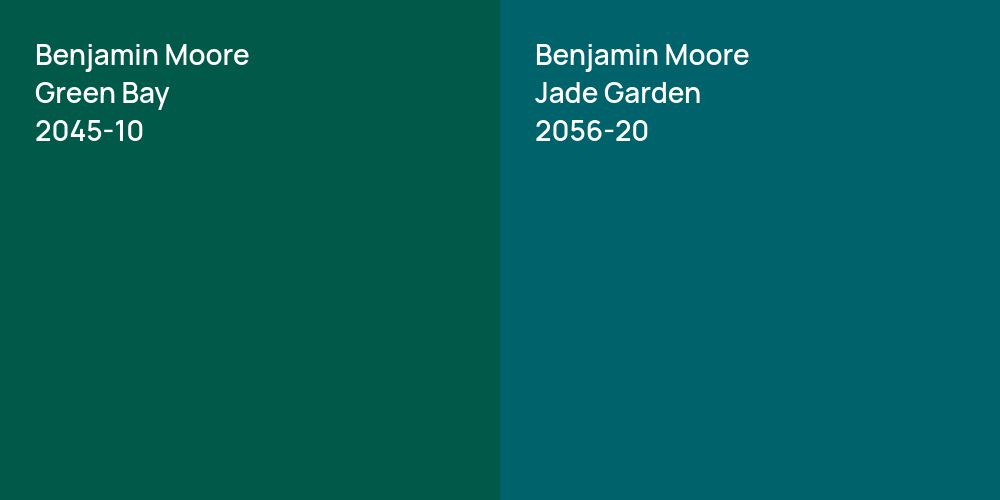 Benjamin Moore Green Bay vs. Benjamin Moore Jade Garden