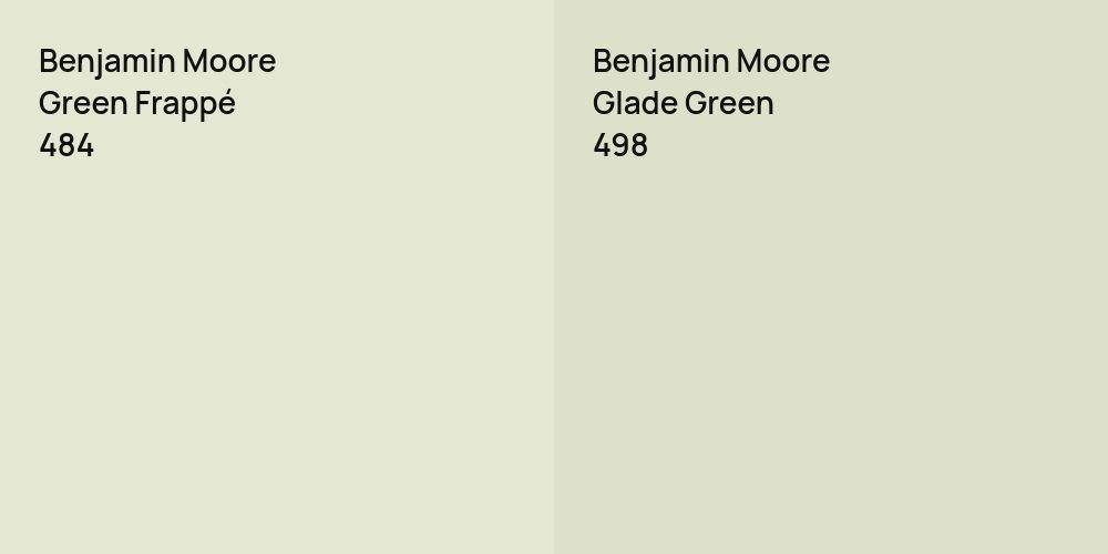 Benjamin Moore Green Frappé vs. Benjamin Moore Glade Green