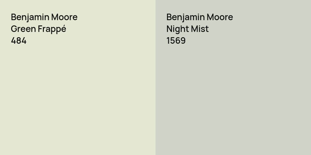 Benjamin Moore Green Frappé vs. Benjamin Moore Night Mist