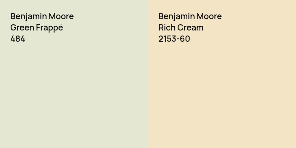 Benjamin Moore Green Frappé vs. Benjamin Moore Rich Cream