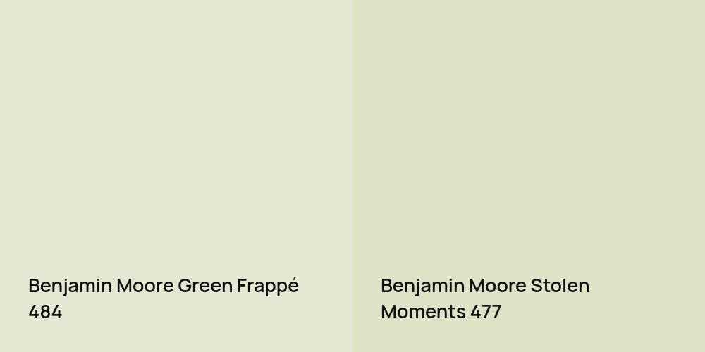 Benjamin Moore Green Frappé vs. Benjamin Moore Stolen Moments