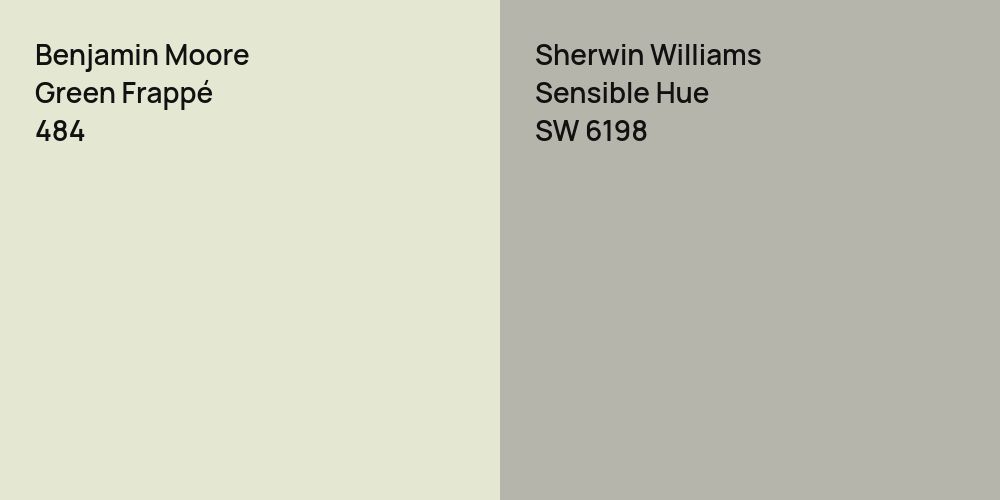 Benjamin Moore Green Frappé vs. Sherwin Williams Sensible Hue