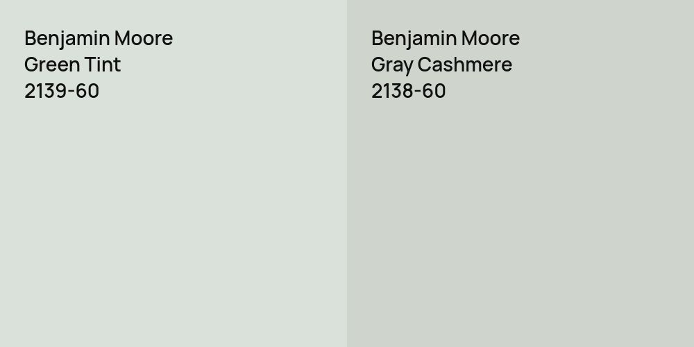 Benjamin Moore Green Tint vs. Benjamin Moore Gray Cashmere