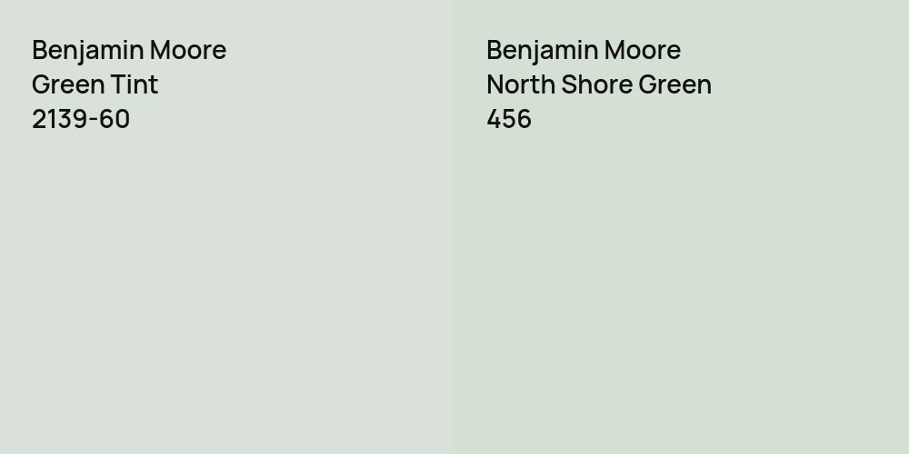 Benjamin Moore Green Tint vs. Benjamin Moore North Shore Green