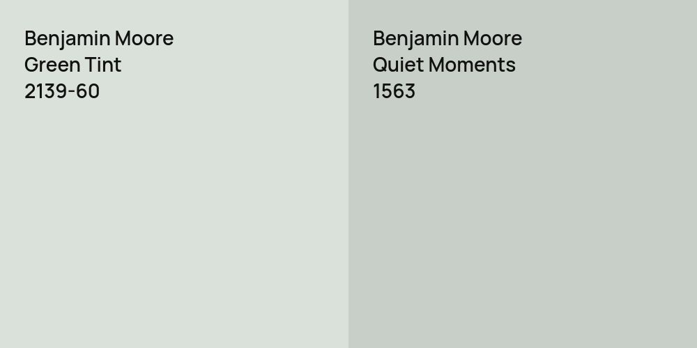 Benjamin Moore Green Tint vs. Benjamin Moore Quiet Moments