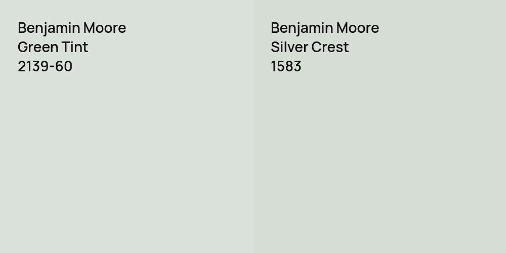 Benjamin Moore Green Tint vs. Benjamin Moore Silver Crest