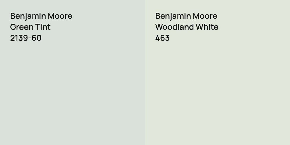 Benjamin Moore Green Tint vs. Benjamin Moore Woodland White