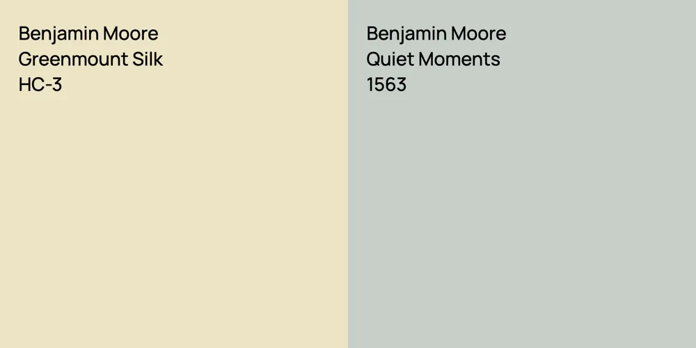 Benjamin Moore Greenmount Silk vs. Benjamin Moore Quiet Moments