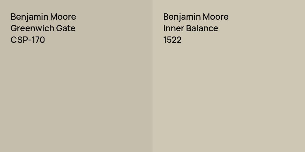 Benjamin Moore Greenwich Gate vs. Benjamin Moore Inner Balance