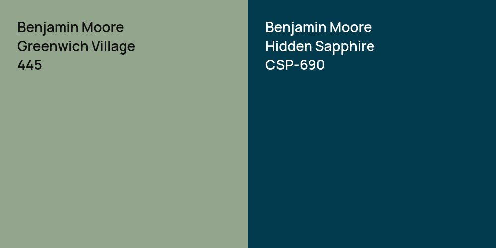 Benjamin Moore Greenwich Village vs. Benjamin Moore Hidden Sapphire