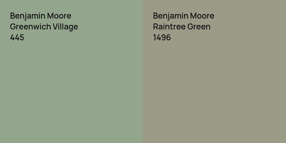 Benjamin Moore Greenwich Village vs. Benjamin Moore Raintree Green