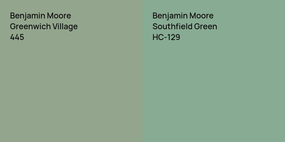 Benjamin Moore Greenwich Village vs. Benjamin Moore Southfield Green