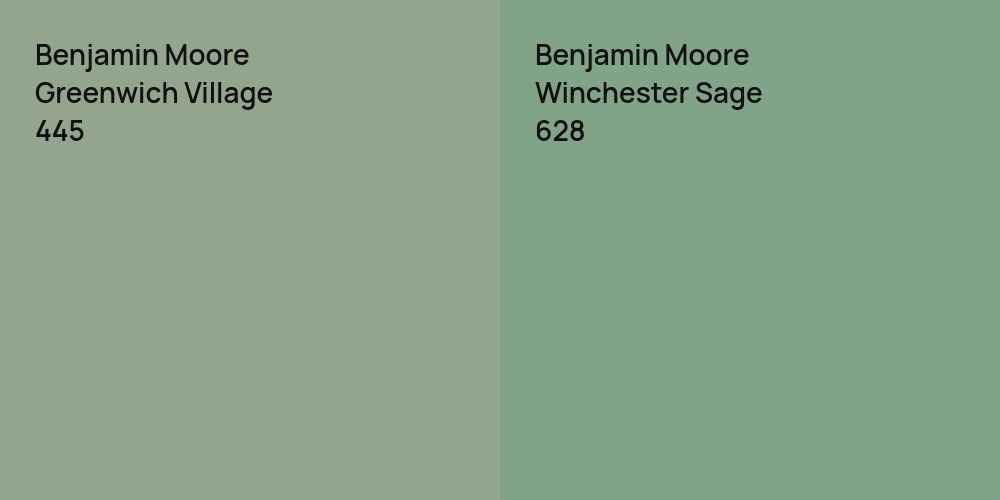 Benjamin Moore Greenwich Village vs. Benjamin Moore Winchester Sage