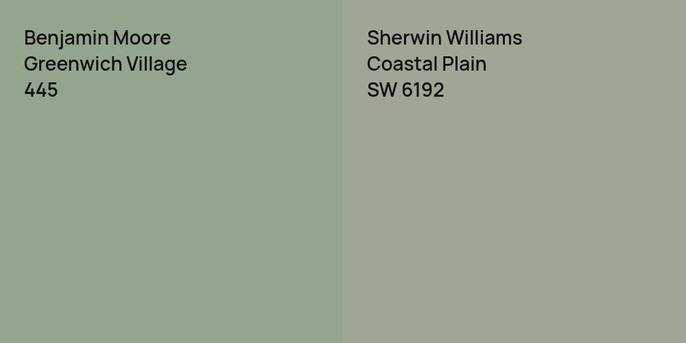 Benjamin Moore Greenwich Village vs. Sherwin Williams Coastal Plain