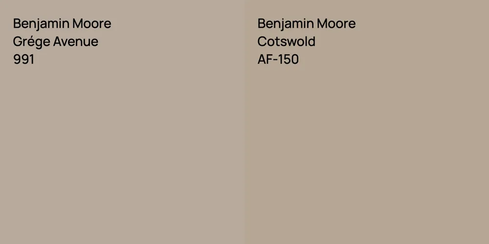 Benjamin Moore Grége Avenue vs. Benjamin Moore Cotswold