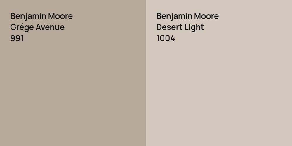 Benjamin Moore Grége Avenue vs. Benjamin Moore Desert Light