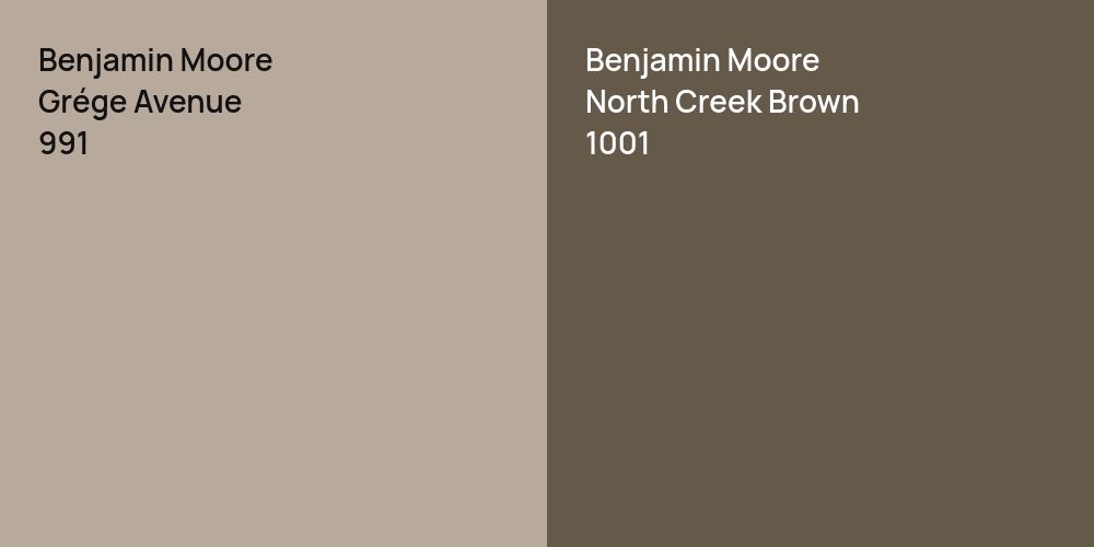 Benjamin Moore Grége Avenue vs. Benjamin Moore North Creek Brown