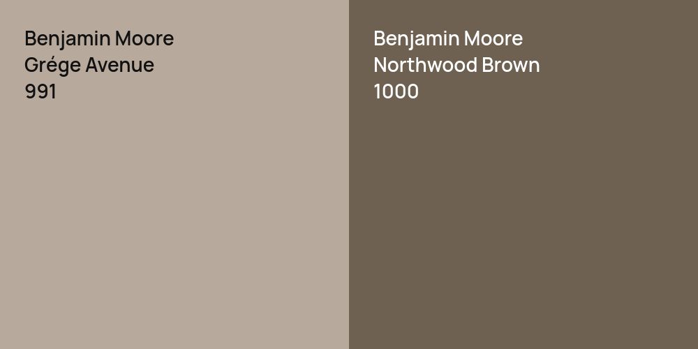 Benjamin Moore Grége Avenue vs. Benjamin Moore Northwood Brown