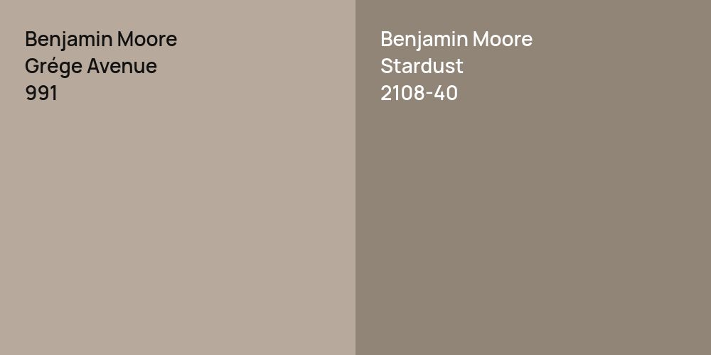 Benjamin Moore Grége Avenue vs. Benjamin Moore Stardust