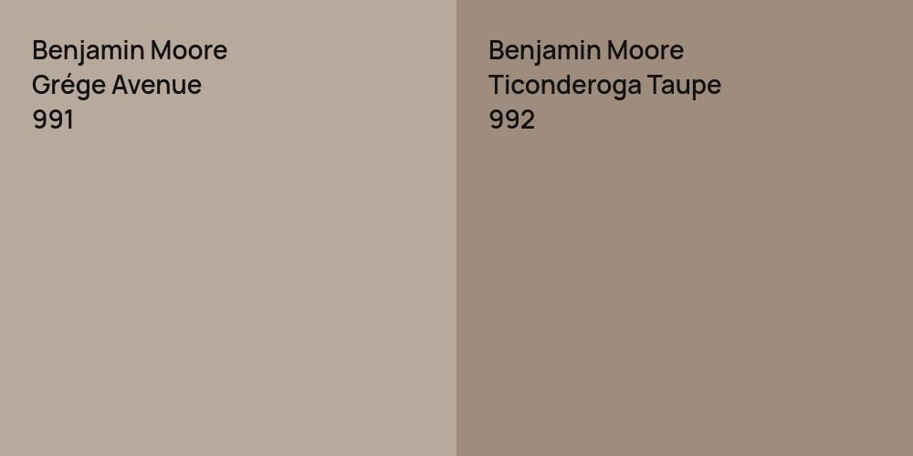 Benjamin Moore Grége Avenue vs. Benjamin Moore Ticonderoga Taupe