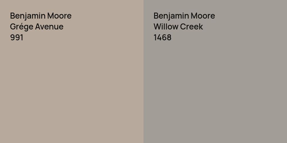 Benjamin Moore Grége Avenue vs. Benjamin Moore Willow Creek