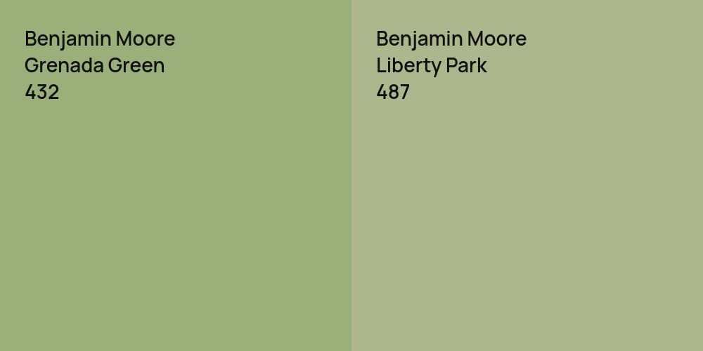 Benjamin Moore Grenada Green vs. Benjamin Moore Liberty Park