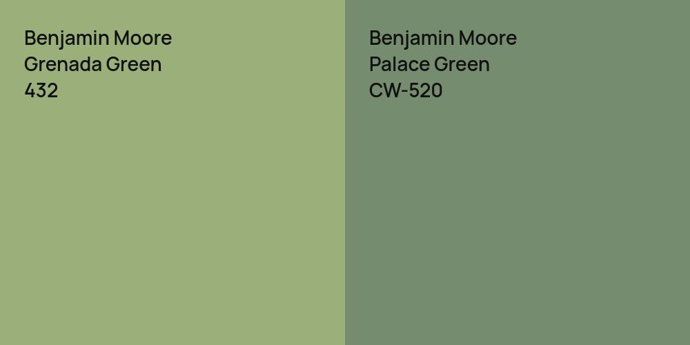 Benjamin Moore Grenada Green vs. Benjamin Moore Palace Green