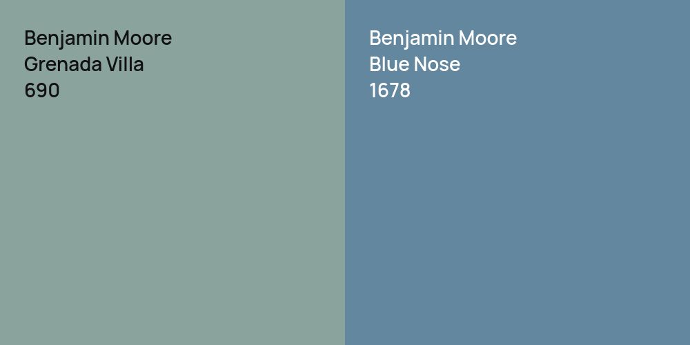 Benjamin Moore Grenada Villa vs. Benjamin Moore Blue Nose